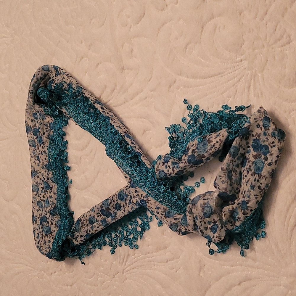 Blue Rose Infinity Scarf